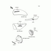 Схема вузла: Наклейки (Червоний ZR750-C7) для Kawasaki ZR750 Zephyr