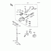 Схема узла: Передний тормозной цилиндр для Kawasaki KX100