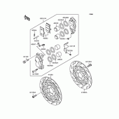 Схема вузла: Переднє гальмо (ZR1100-A7/A8) для Kawasaki ZR1100 Zephyr 1100