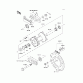 Схема вузла: Ступиця заднього колеса для Kawasaki KX100