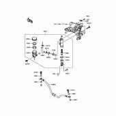 Схема вузла: Задній гальмівний циліндр Kawasaki ZR800 Z800