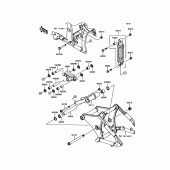Схема узла: Подвеска/задний амортизатор для Kawasaki VN900 Vulcan 900 Classic