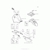 Схема вузла: Інформаційні наклейки для Kawasaki KL650 KLR650