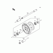 Схема вузла: Переднє колесо для Kawasaki VN900 Vulcan 900 Classic LT