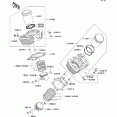Схема узла: Цилиндр & Поршень для Kawasaki VN1500 VN1500 Classic Tourer Fi