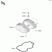 Схема вузла: Клапанна кришка для Kawasaki EJ800 W800