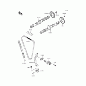 Схема узла: Распредвал & Цепь ГРМ & Натяжитель для Kawasaki ZX600 Ninja ZX-6