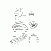 Схема вузла: Наклейки (Сіро-блакитний; A4) для Kawasaki ZR1200 ZRX1200R