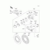 Схема узла: Задний тормозной суппорт для Kawasaki KX250/ KX252 KX250