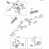 Схема вузла: Кермо & Пульт управління рульовим для Kawasaki ZX600 GPX600R