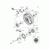 Схема узла: Ступица заднего колеса для Kawasaki EX300 Ninja 300