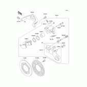 Схема вузла: Заднє гальмо для Kawasaki KX125