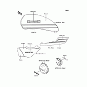 Схема вузла: Наклейки (Зелений C6S) для Kawasaki ZR750 Zephyr
