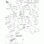 Схема вузла: Cowling lowers(1/4)(zx1100-d5) для Kawasaki ZX1100 ZZ-R1100
