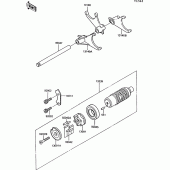 Схема вузла: Gear change drum/shift fork(s) для Kawasaki ZG1000 1000GTR