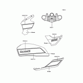 Схема вузла: Наклейки (Зелений) для Kawasaki ZR400 ZRX
