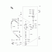 Схема узла: Задний тормозной цилиндр для Kawasaki KX250/ KX252 KX250