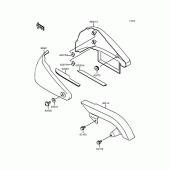 Схема вузла: Задні бічні обтічники & Захист ланцюга для Kawasaki VN400 Vulcan