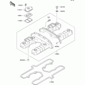 Схема узла: Клапанная крышка для Kawasaki ZR1100 Zephyr 1100RS