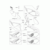 Схема узла: Задние боковые обтекатели & Защита цепи для Kawasaki KLX250 KLX250