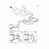 Схема вузла: Сидіння (A8F/A8FA) для Kawasaki ZR1200 ZRX1200R