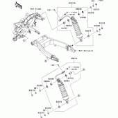 Схема вузла: Підвіска/задній амортизатор для Kawasaki VN1700 Vulcan 1700 Voyager Custom ABS