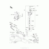 Схема узла: Задний тормозной цилиндр для Kawasaki KLX140 KLX140L