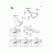 Схема вузла: Задні бічні обтічники & Захист ланцюга (ZR400-E1) для Kawasaki ZR400 ZRX