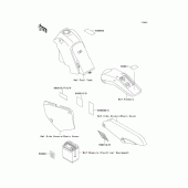 Схема вузла: Інформаційні наклейки для Kawasaki KLX650 KLX650 Motard