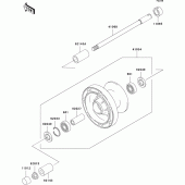 Схема вузла: Ступиця переднього колеса для Kawasaki VN1500 VN1500 Drifter