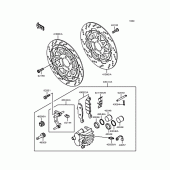 Схема вузла: Переднє гальмо для Kawasaki ZR750 Zephyr