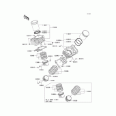 Схема вузла: Циліндр & Поршень для Kawasaki VN800 Vulcan 800