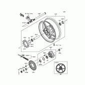 Схема вузла: Ступиця заднього колеса для Kawasaki ZX636 Ninja ZX-6R ABS