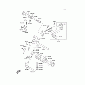 Схема вузла: Перемикання/вилка перемикача для Kawasaki KLX125 KLX125