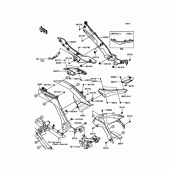 Схема вузла: Бічна кришка\захист ланцюга для Kawasaki BR125 Z125 Pro