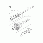 Схема вузла: Front wheel для Kawasaki KLE500
