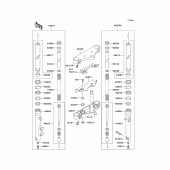 Схема вузла: Вилка передньої осі (C7f - c9f) для Kawasaki EN500 Vulcan 500 LTD