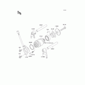 Схема узла: Копирный вал & Вилки для Kawasaki KLX110 KLX110L