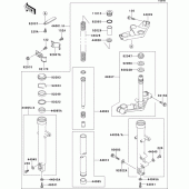 Схема узла: Передняя вилка(1/2) для Kawasaki EX250 ZZR250