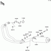 Схема вузла: Вихлопна система для Kawasaki ER500 ER-5