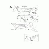 Схема вузла: Задні бічні обтічники & Захист ланцюга для Kawasaki EX250 ZZR250