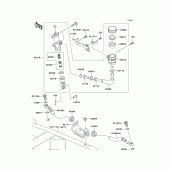 Схема узла: Задний тормозной цилиндр для Kawasaki ZR750 Z750