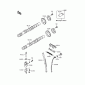 Схема вузла: Розподільний вал та ГРМ для Kawasaki ZX400 ZXR400R