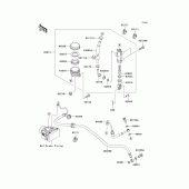 Схема вузла: Задній гальмівний циліндр Kawasaki ER650 ER-6N ABS