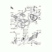 Схема узла: Воздушный фильтр для Kawasaki KL250 KL250 Super Sherpa