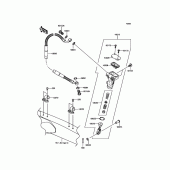 Схема вузла: Задній гальмівний циліндр для Kawasaki KLX450 KLX450R
