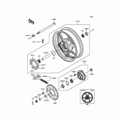 Схема вузла: Ступиця заднього колеса для Kawasaki EX650 ER-6F