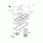 Схема вузла: Циліндр & Поршень для Kawasaki ZX400 ZZR400