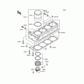 Схема вузла: Циліндр & Поршень для Kawasaki ZR1100 ZRX1100-II