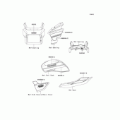 Схема узла: Наклейки (Зеленый; DDFA) для Kawasaki ZR1200 ZRX1200 DAEG